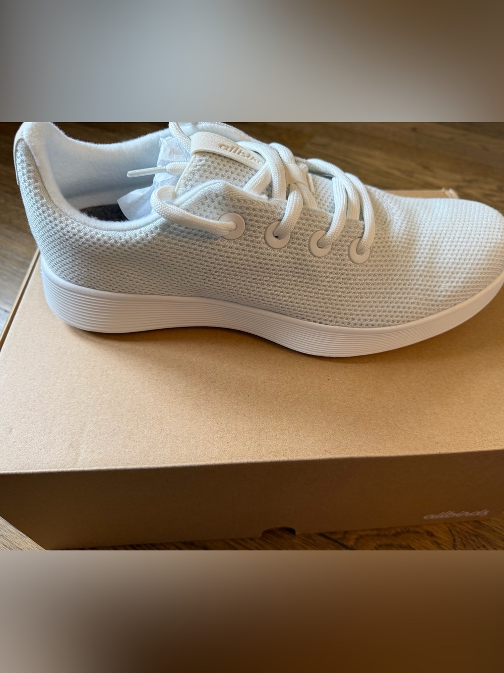 allbirds Men's White Knit Lace-Up Sneakers